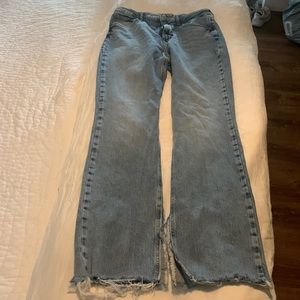 ZARA wide leg jeans with split on bottom, size 10, like new